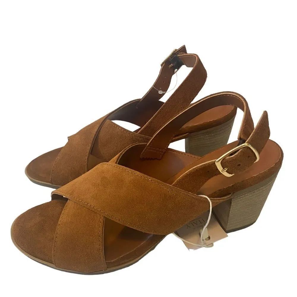 Mariella Rust Brown Suede Ankle Strap Sandals in Ladies Sz. 8M - Picture 2 of 6